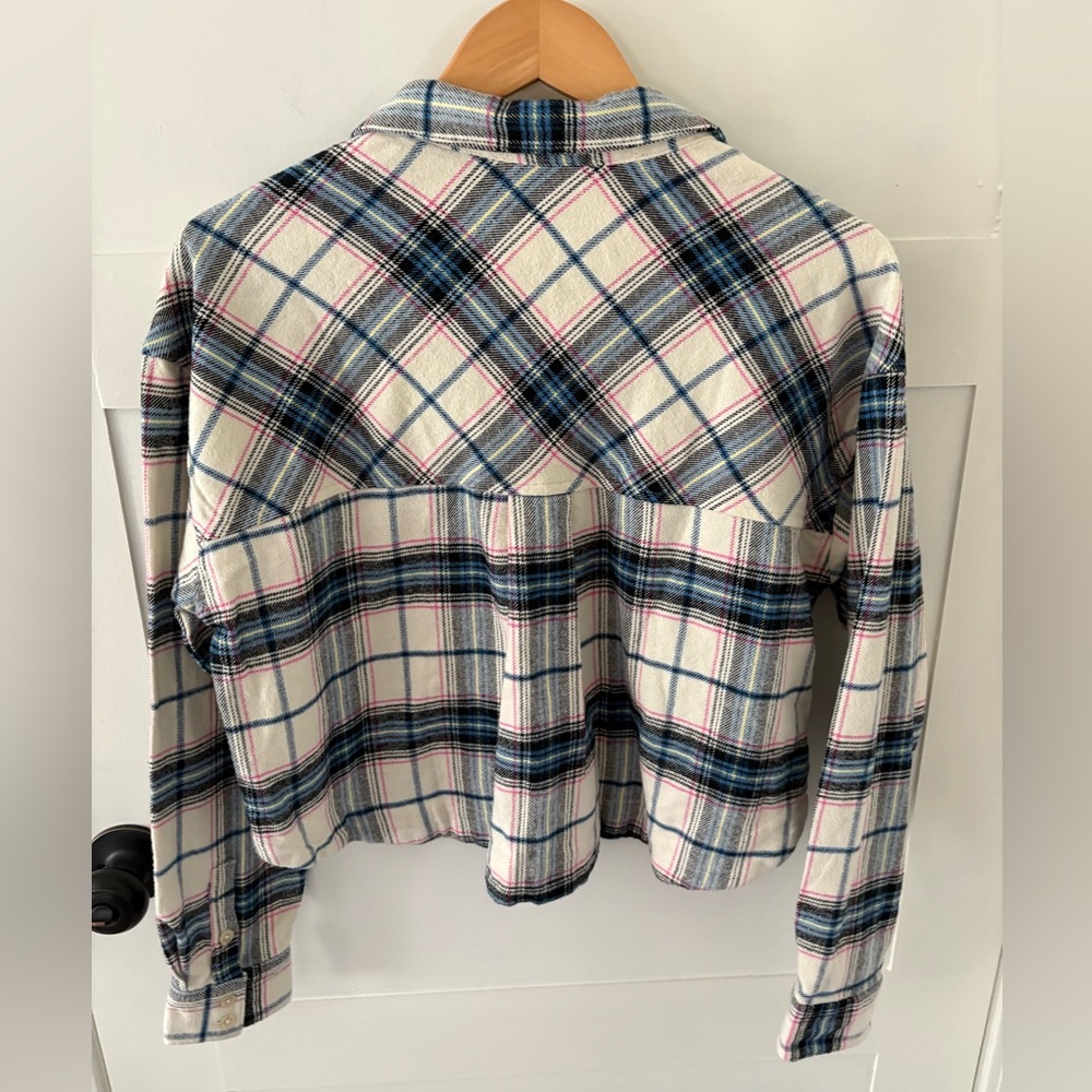 Altar’d State Oakley Cotton Cropped Flannel Shirt Jacket. Size Small. - Picture 3 of 9